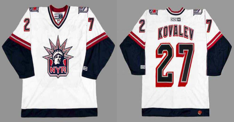 2019 Men New York Rangers 27 Kovalev white CCM NHL jerseys